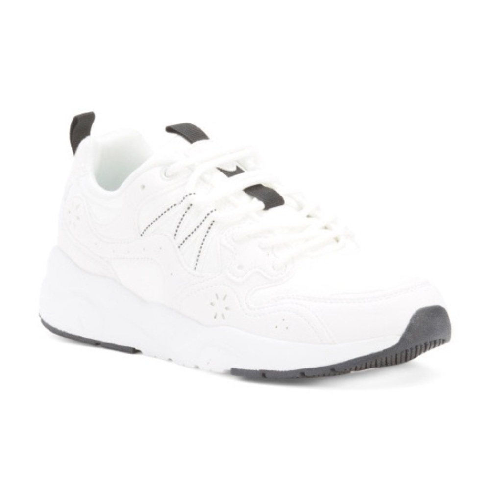 NEW! NICOLE MILLER White/black Flown Color Block Retro Sneakers 8